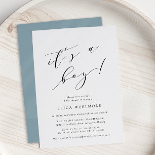 It's a Boy Calligraphy Baby Shower Invitation