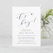 It's a Boy | Calligraphy Baby Shower Invitation (Standing Front)