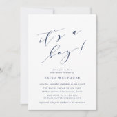 It's a Boy | Calligraphy Baby Shower Invitation (Front)