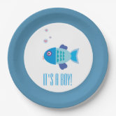 Fishing Baby Reveal Baby Shower Paper Plates