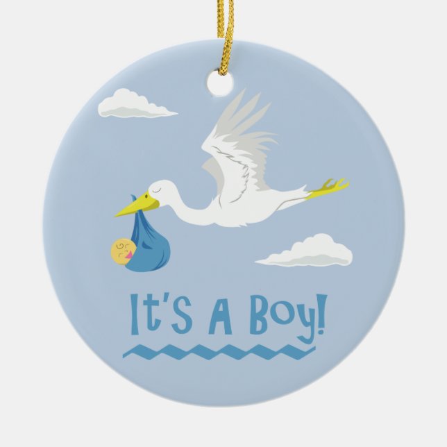 It's a Boy! Ceramic Ornament (Front)