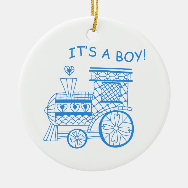 It's a Boy Ceramic Ornament (Front)