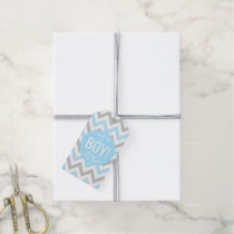 Its a Boy Chevron Blue Grey/Gray Baby Shower Favor Gift Tags
