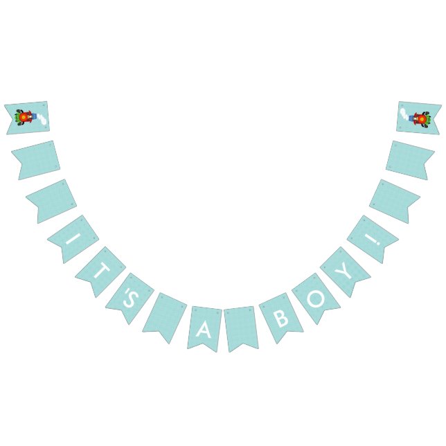 It's A Boy! Choo, Choo Train Party Bunting Banner (All)