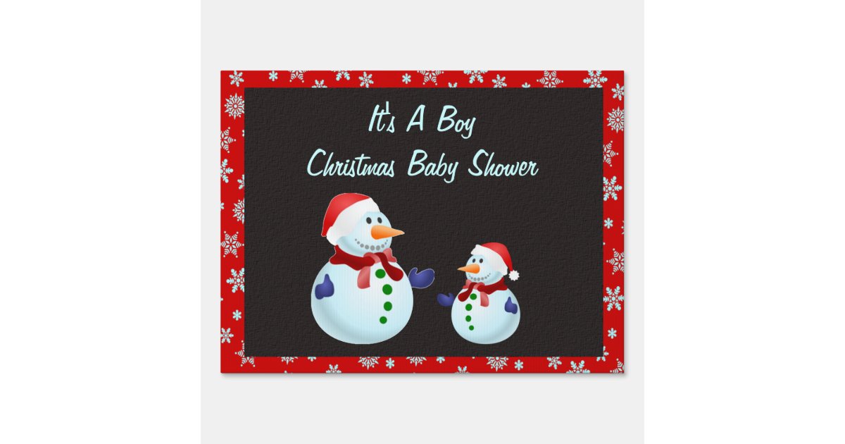 It S A Boy Christmas Baby Shower Yard Signs Zazzle Com