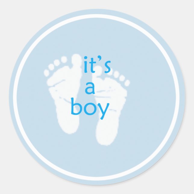 It's a boy classic round sticker (Front)