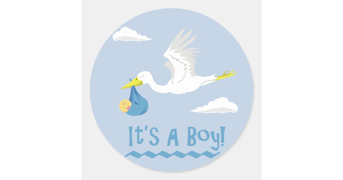 It's a Boy! Classic Round Sticker | Zazzle