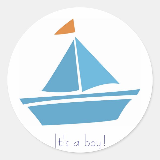 It's a boy! classic round sticker (Front)