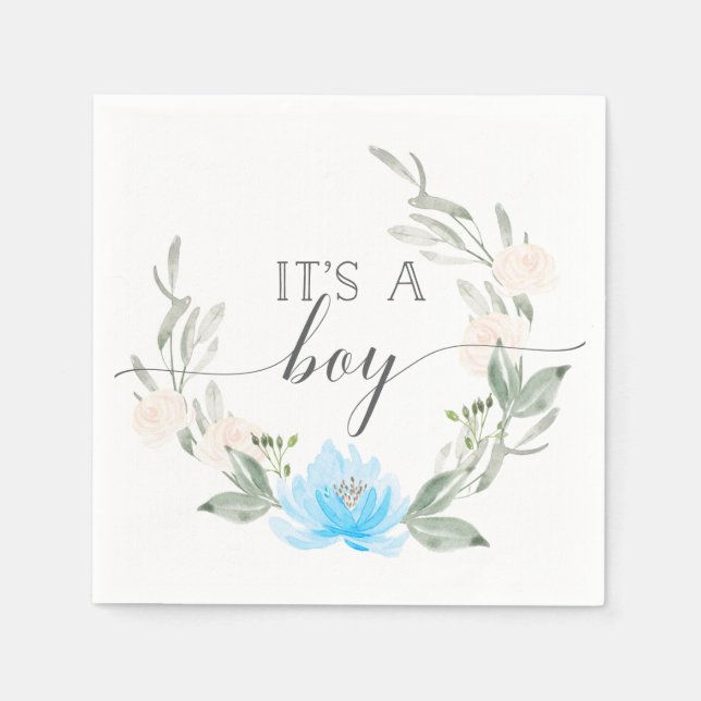It's a Boy Cocktail Napkins Pastel Blue (Front)