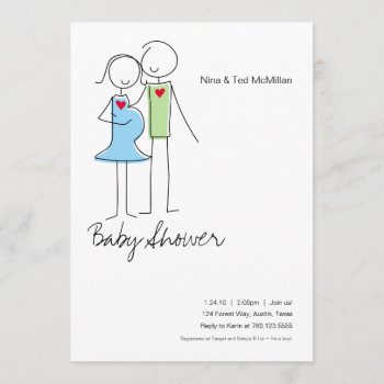 It's A Boy  Coed Baby Shower Invitations  5x7 Invitation by paisleyinparis at Zazzle