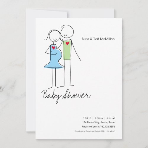 It's a Boy, Coed Baby Shower Invitations, 5x7