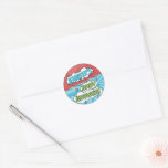 Its A Boy Comic Book Superhero Baby Shower Classic Round Sticker