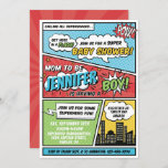 Its A Boy Comic Book Superhero Baby Shower Invitation