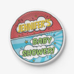 Its A Boy Comic Book Superhero Baby Shower Paper Plates