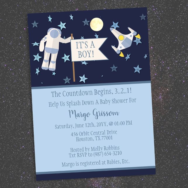 It's A Boy! Countdown Begins Baby Shower Invitation (Creator Uploaded)