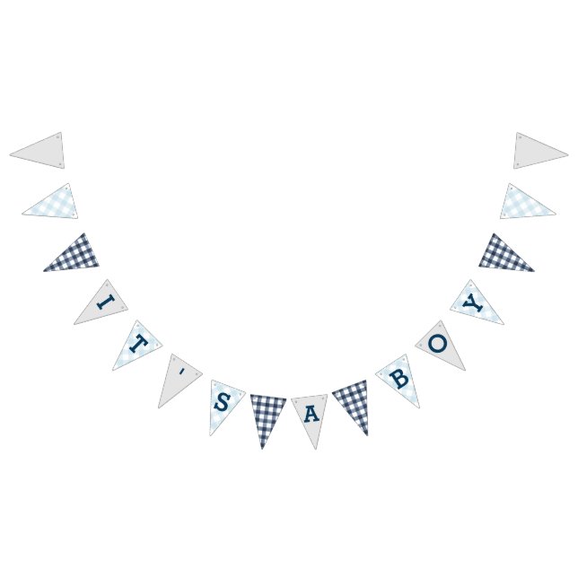 It's a Boy | Country Gingham Baby Shower Bunting Flags (All)