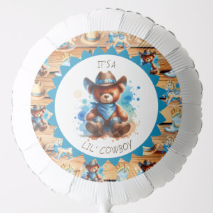 It's a Boy   Cowboy Teddy Bear Boy's Baby Shower Balloon