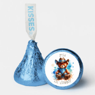 It's a Boy   Cowboy Teddy Bear Boy's Baby Shower Hershey®'s Kisses®