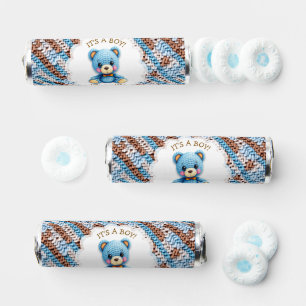 It's a Boy! Crochet Teddy Bear Baby Shower Breath Savers® Mints