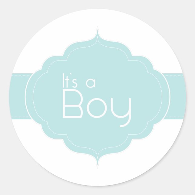 It's a Boy Cupcake Topper/Sticker Classic Round Sticker (Front)