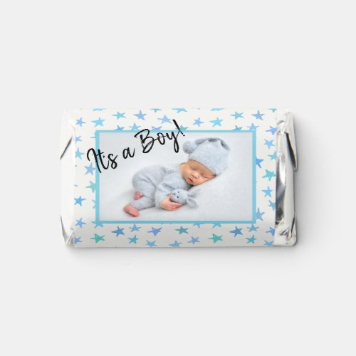 Its a Boy Custom Baby Photo Birth Announcement Hersheys Miniatures