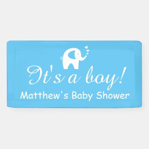 Its a boy custom name blue baby shower banner