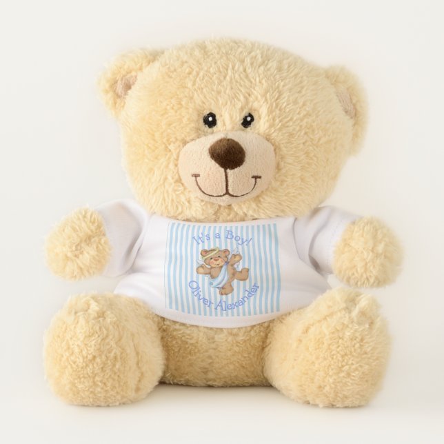 Its a Boy Custom Teddy Bear Angel (Front)