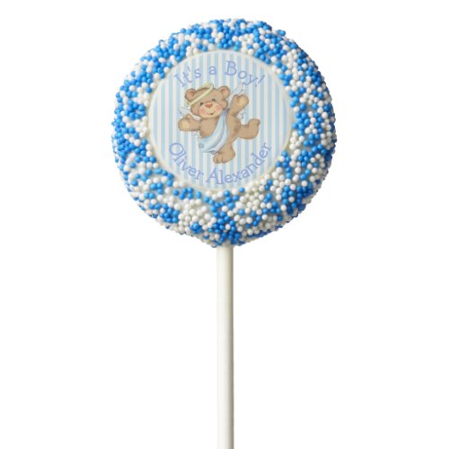 Its a Boy Custom Teddy Bear Angel Chocolate Covered Oreo Pop