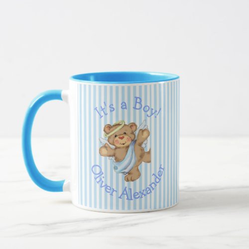 Its a Boy Custom Teddy Bear Angel Mug