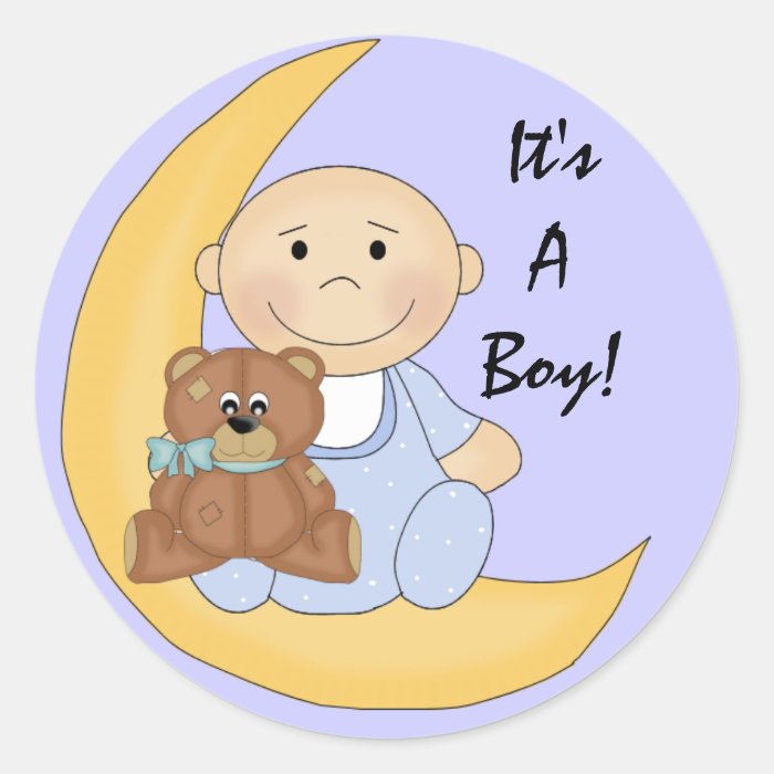 It's A Boy   Cute Baby Cartoon Sticker