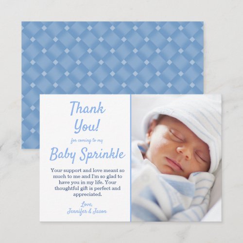 It's A Boy Cute Blue Baby Sprinkle Thank You 