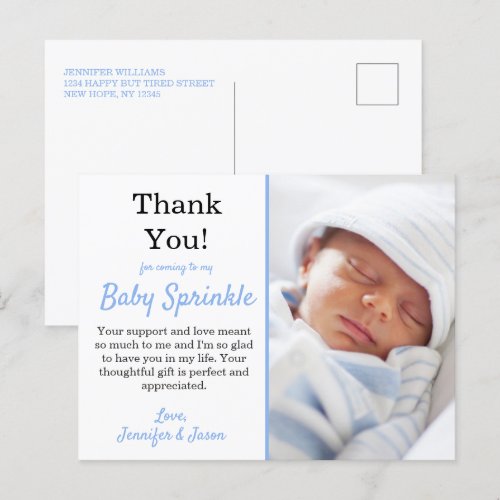 It's A Boy Cute Blue Baby Sprinkle Thank You