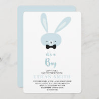 It's a Boy Cute Bunny Baby Shower Invitation