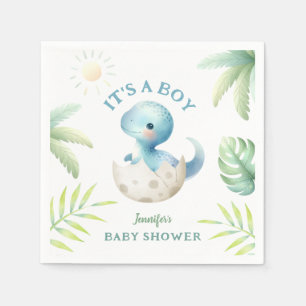 It's a Boy! Cute Dino Dinosaur Baby Shower Napkins