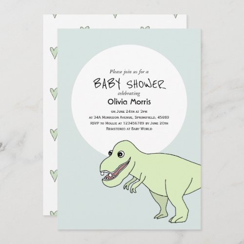 Its A Boy Cute Dinosaur Baby Shower Invitation