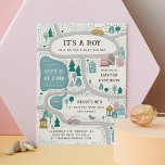 It's a boy. Cute funny road city map baby shower Invitation<br><div class="desc">"It's a boy" cute funny road map baby shower invitation. Please contact me if you need additional items.</div>