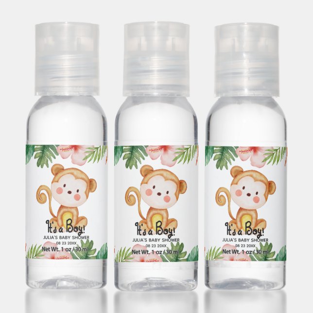 It's a Boy | Cute Monkey Baby Shower Hand Sanitizer (Set)