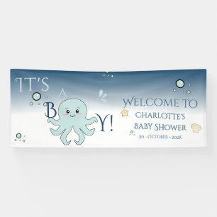 It's A Boy! Cute Ocean Animals Baby Shower Banner