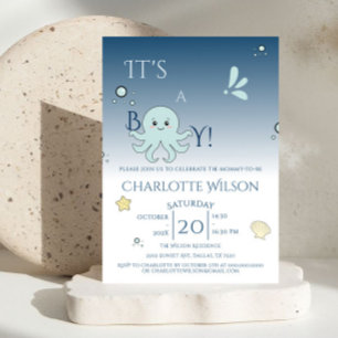 It's A Boy! Cute Ocean Animals Baby Shower Invitation