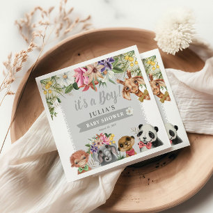 It's a Boy! Cute Safari Animals Baby Shower Napkins