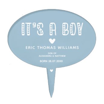 It's a Boy! Cute Typography Baby Blue