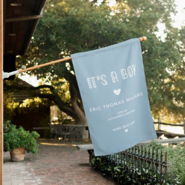 It's a Boy! Cute Typography Baby Blue