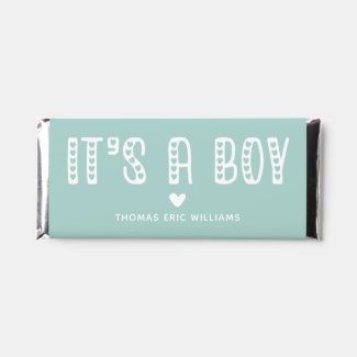 It's a Boy! Cute Typography Blue  Hershey Bar Favo