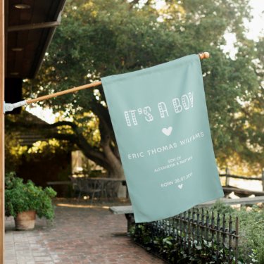It's a Boy! Cute Typography Soft Green