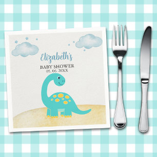 It's a Boy, Cute Watercolor Dinosaur Baby shower Napkins