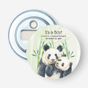 It's a Boy! Cute Watercolor Panda Bear Cuddle Bottle Opener