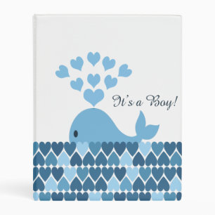 It's a boy Cute Whale  3 Ring Binder