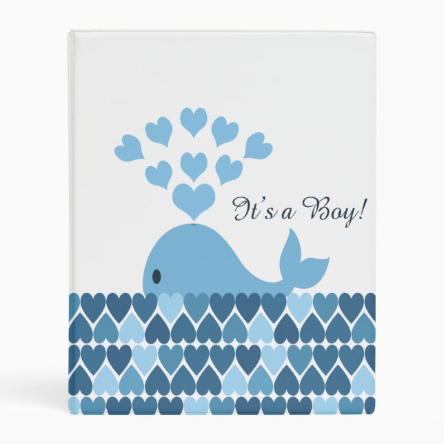 It's a boy Cute Whale  3 Ring Binder (Front)