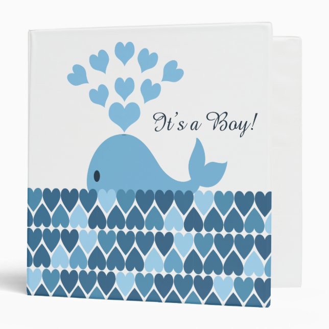 It's a boy Cute Whale  3 Ring Binder (Front/Inside)