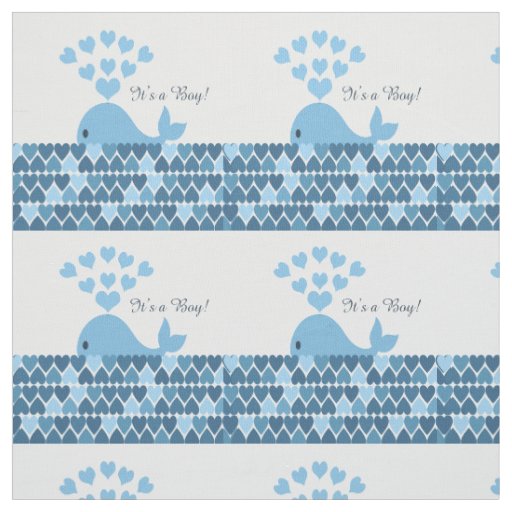 It's a boy Cute Whale Fabric